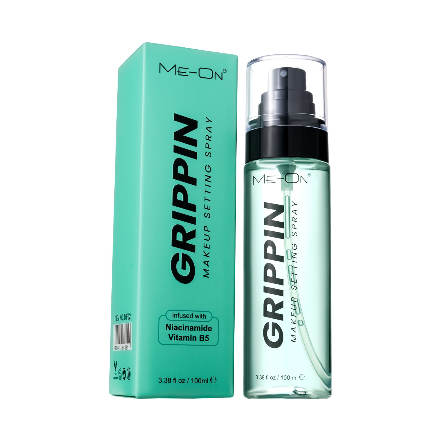 ME-ON Mist & Fix Grippin Makeup Setting Spray Lasting (100ml) | Pro Makeup Fixer| Long Lasting Makeup Setting Spray | Keeps Makeup Intact | Hydrates, Soothes | Niacinamide Vitamin B5 - Brightens dull skin