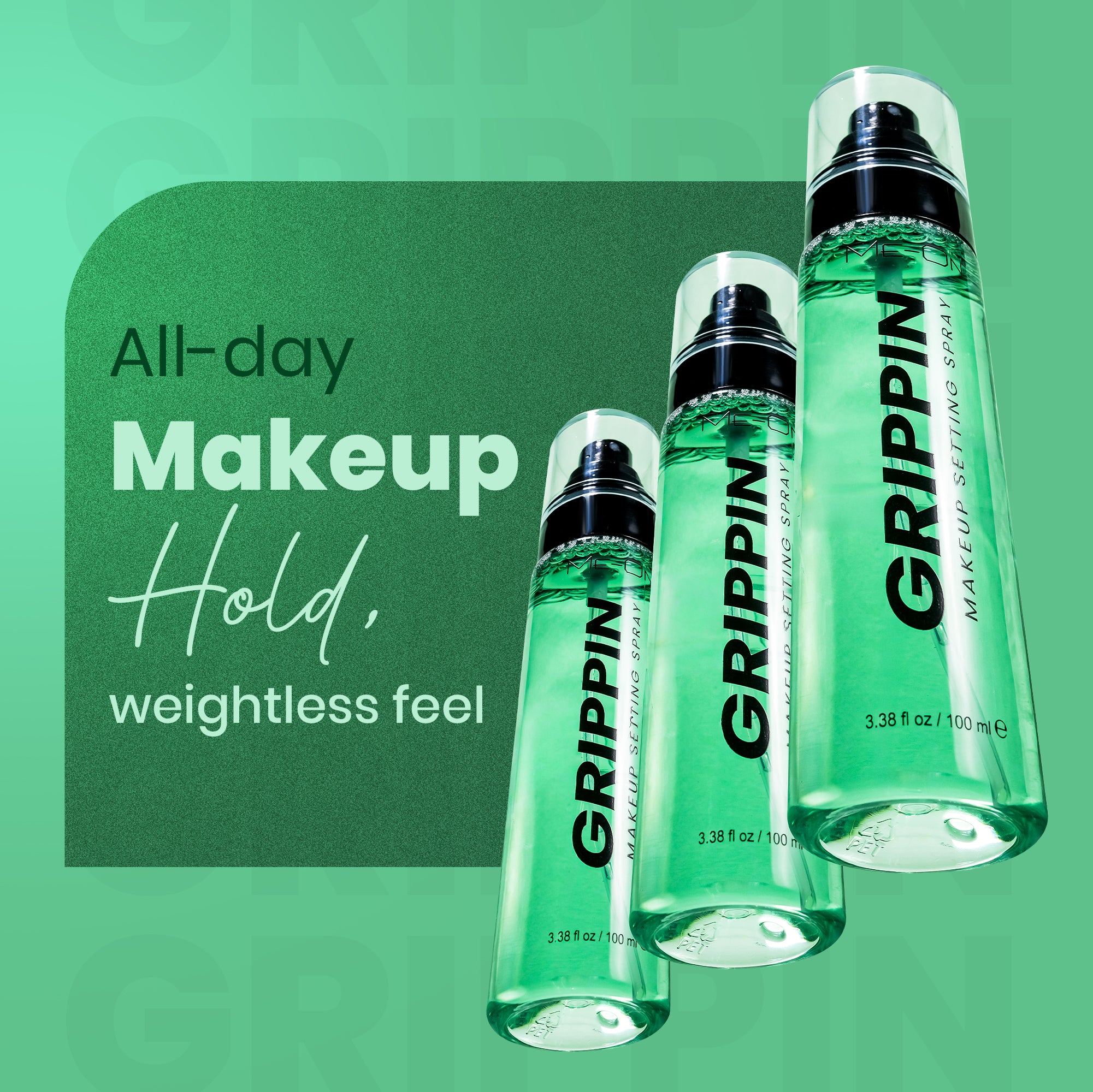 ME-ON Mist & Fix Grippin Makeup Setting Spray Lasting (100ml) | Pro Makeup Fixer| Long Lasting Makeup Setting Spray | Keeps Makeup Intact | Hydrates, Soothes | Niacinamide Vitamin B5 - Brightens dull skin