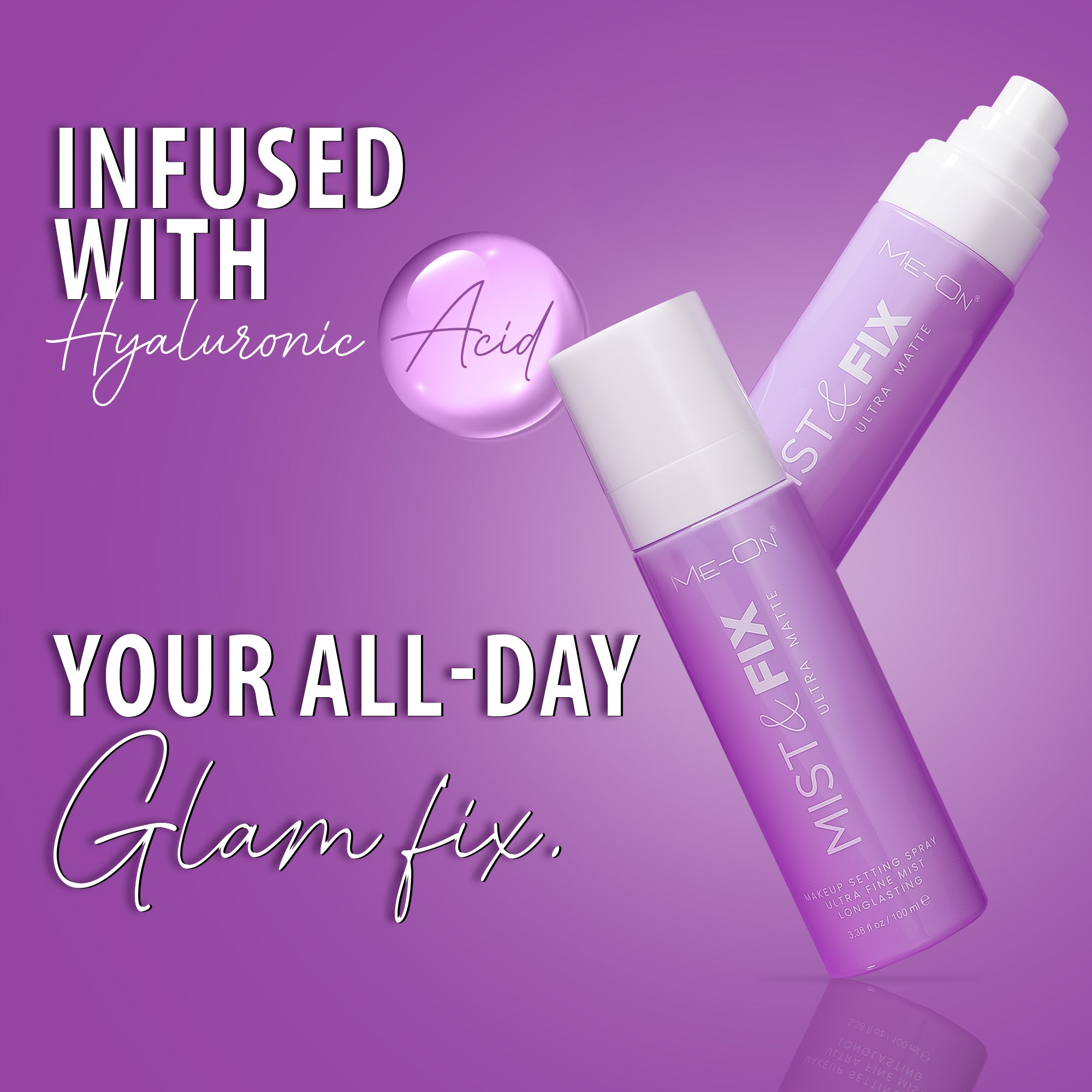 ME-ON Ultra Mist Makeup Setting Spray Ultra Fine Mist-Long Lasting (100ml) | Pro Makeup Fixer| Long Lasting Makeup Setting Spray | Keeps Makeup Intact | Hydrates, Soothes & Refreshes Skin | Hyaluronic Acid
