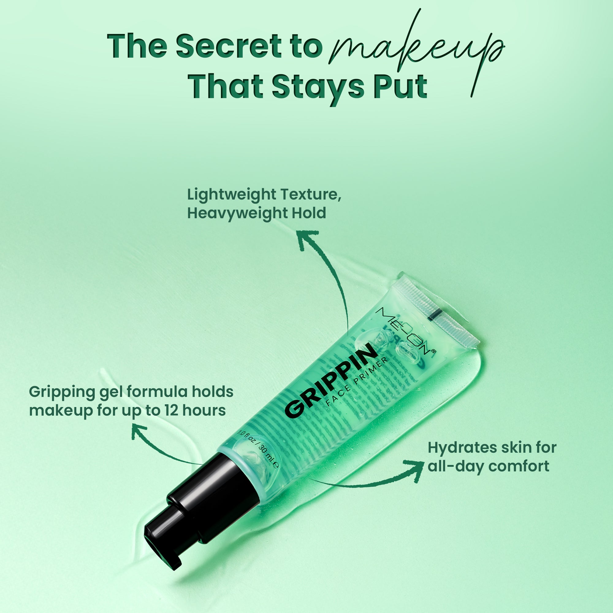 ME-ON Grippin Face Primer | Infused with Niacinamide & Vitamin B5 | Hydrating, Oil-Control, Long-Lasting Base | Brightens & Smooths Skin (30ml)