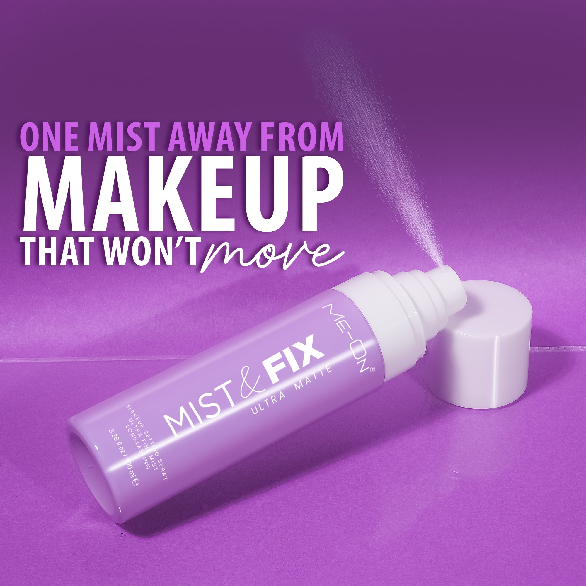 ME-ON Ultra Mist Makeup Setting Spray Ultra Fine Mist-Long Lasting (100ml) | Pro Makeup Fixer| Long Lasting Makeup Setting Spray | Keeps Makeup Intact | Hydrates, Soothes & Refreshes Skin | Hyaluronic Acid