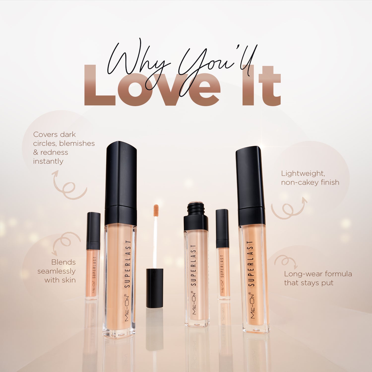 Long-lasting hydrating liquid concealer without creasing